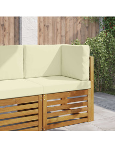 Cuscino per divano da esterno 3 pcs Crema Poliestere