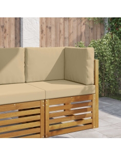 Cuscino per divano da esterno 3 pcs Beige Poliestere