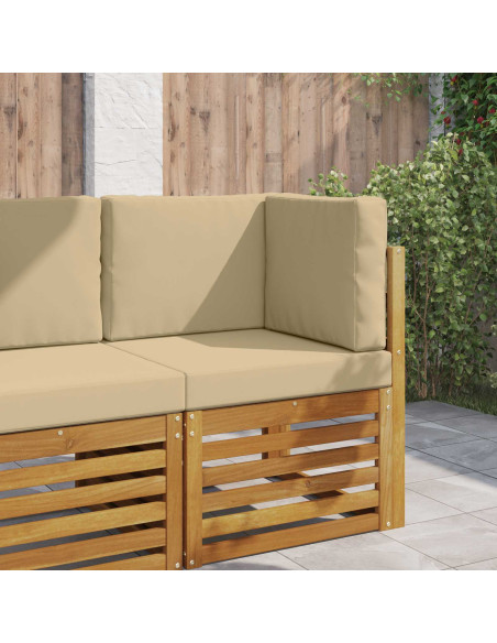 Cuscino per divano da esterno 3 pcs Beige Poliestere