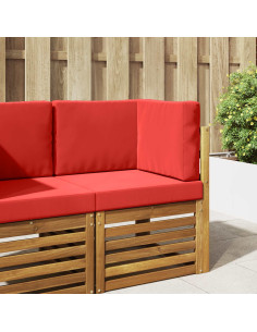 Cuscino per divano da esterno 3 pcs Rosso Poliestere