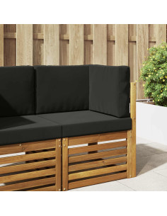 Cuscino per divano da esterno 3 pcs Nero Poliestere