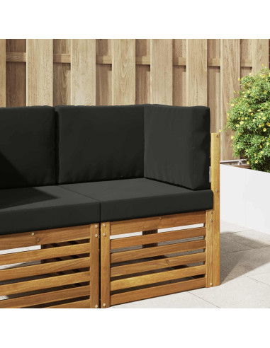 Cuscino per divano da esterno 3 pcs Nero Poliestere