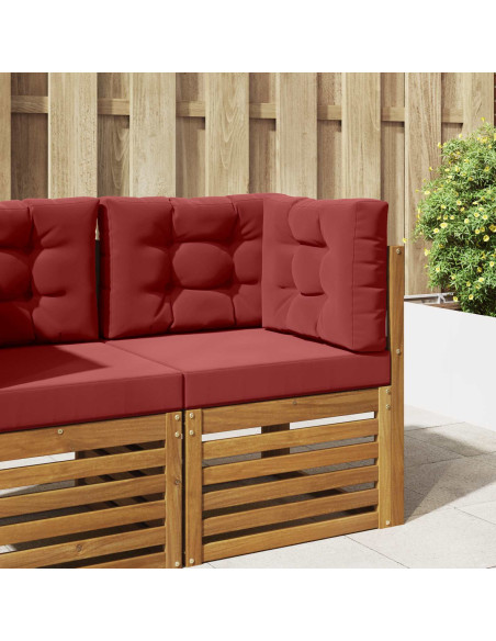 Cuscino per divano da esterno 3 pcs Rosso vino Poliestere