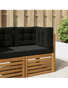 Cuscino per divano da esterno 3 pcs Nero Poliestere