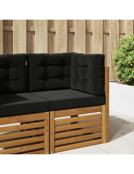 Cuscino per divano da esterno 3 pcs Nero Poliestere