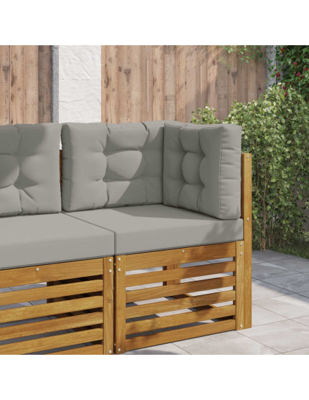 Cuscino per divano da esterno 3 pcs Grigio Poliestere