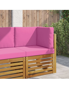 Cuscino per divano da esterno 3 pcs Rosa Poliestere