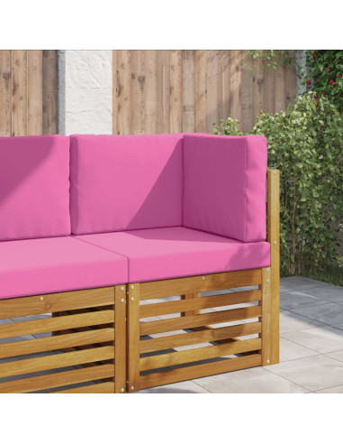 Cuscino per divano da esterno 3 pcs Rosa Poliestere