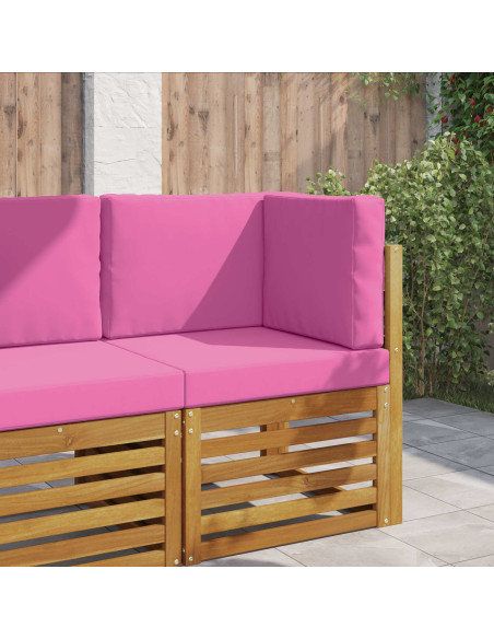 Cuscino per divano da esterno 3 pcs Rosa Poliestere