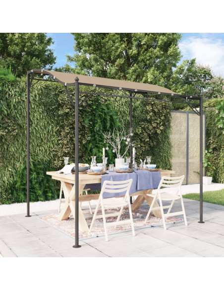 Tettoia Tortora 2x2,3 m 180 g/m² Tessuto e Acciaio