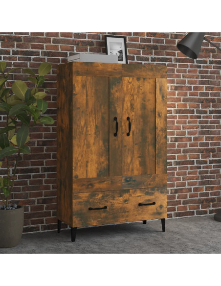 Credenza Rovere Fumo 70x31x115 cm in Legno Multistrato