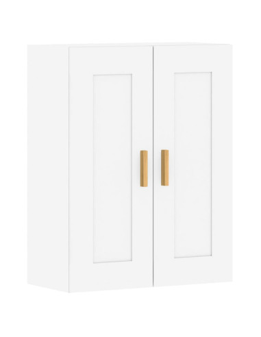 Armadietti a Parete 2 pz Bianchi in Legno Multistrato