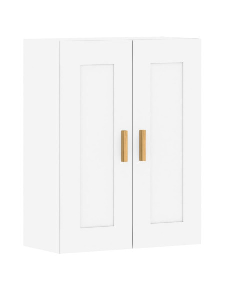 Armadietti a Parete 2 pz Bianchi in Legno Multistrato