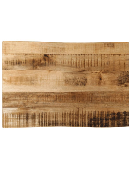 Piano Tavolo Bordi Vivi 70x40x3,8cm Legno Massello Mango Grezzo