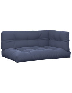 Cuscini per Pallet 3 pz Blu Marino in Tessuto 2
