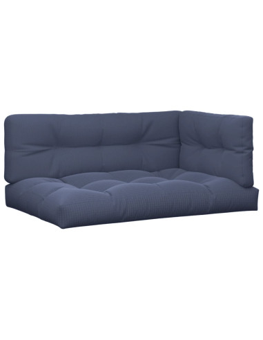 Cuscini per Pallet 3 pz Blu Marino in Tessuto