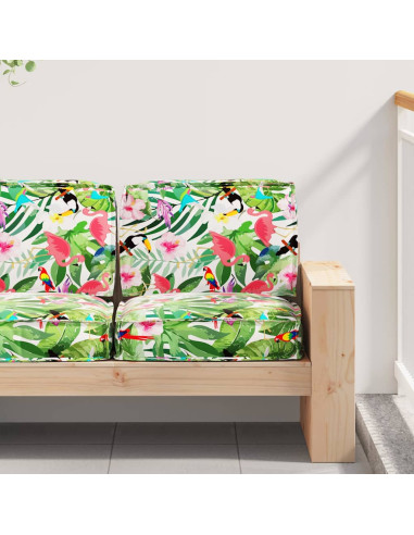 Set di Cuscini per Pallet Floreale 2 pcs Giungla Tropicale