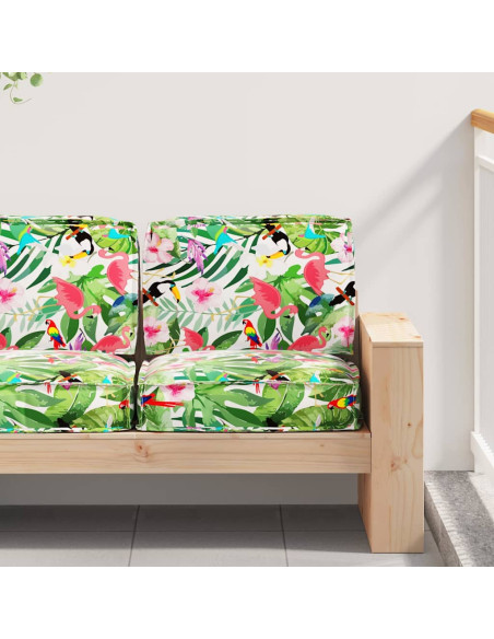 Set di Cuscini per Pallet Floreale 2 pcs Giungla Tropicale