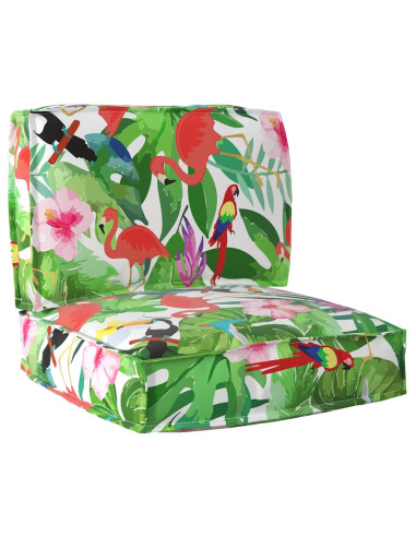 Set di Cuscini per Pallet Floreale 2 pcs Giungla Tropicale