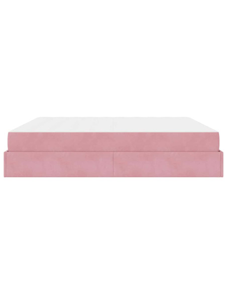 Struttura letto con materasso con materasso 2 pcs Rosa Velluto