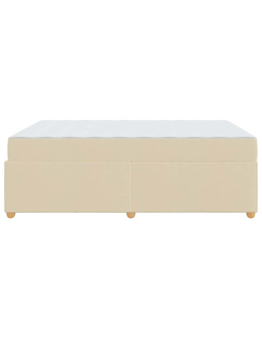Struttura del letto con materasso Crema 160 x 200 cm Tessuto