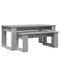 Set di Tavolini da Caffè 2 pcs Grigio Sonoma Legno multistrato 2