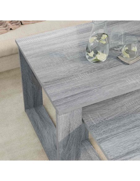 Set di Tavolini da Caffè 2 pcs Grigio Sonoma Legno multistrato