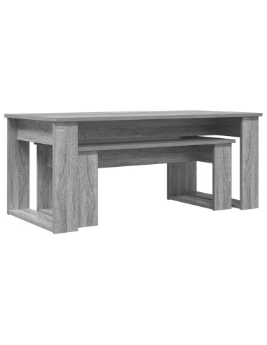 Set di Tavolini da Caffè 2 pcs Grigio Sonoma Legno multistrato