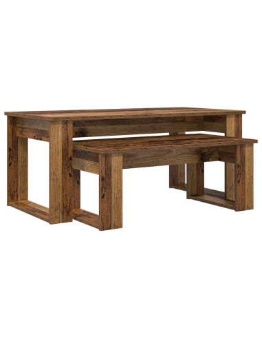 Set di Tavolini da Caffè 2 pcs Legno vecchio Legno multistrato