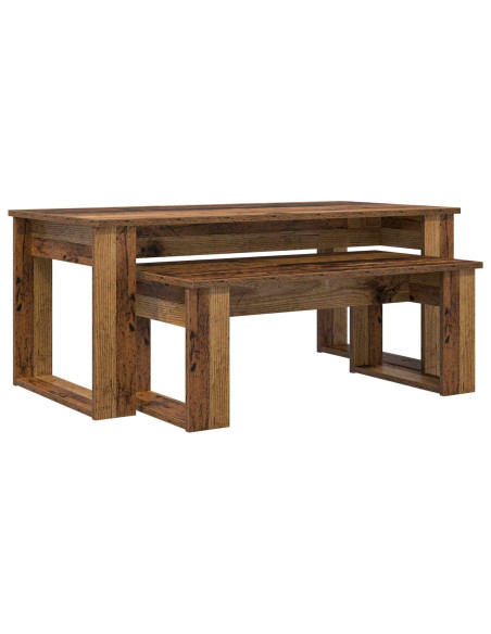 Set di Tavolini da Caffè 2 pcs Legno vecchio Legno multistrato