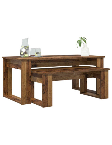 Set di Tavolini da Caffè 2 pcs Legno vecchio Legno multistrato