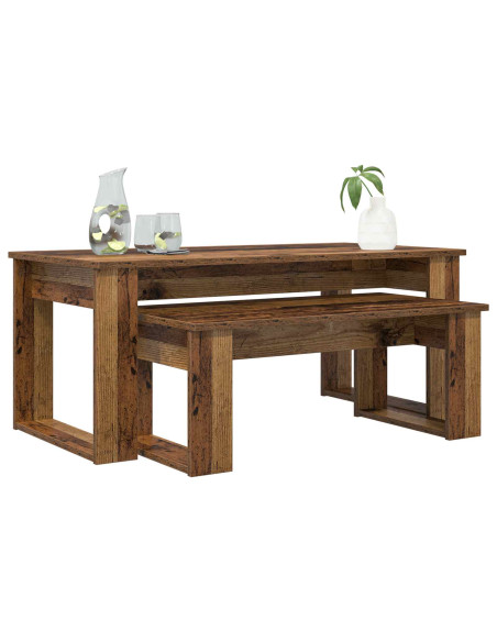 Set di Tavolini da Caffè 2 pcs Legno vecchio Legno multistrato