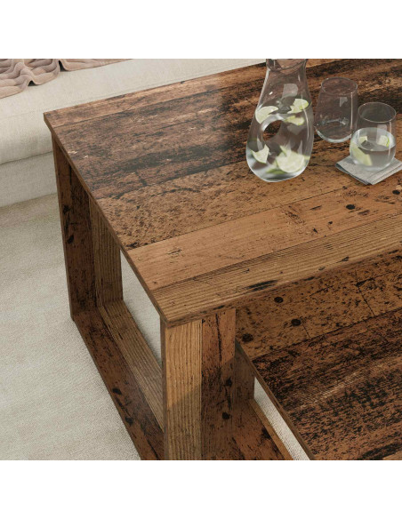 Set di Tavolini da Caffè 2 pcs Legno vecchio Legno multistrato