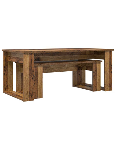 Set di Tavolini da Caffè 2 pcs Legno vecchio Legno multistrato