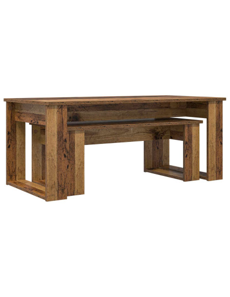 Set di Tavolini da Caffè 2 pcs Legno vecchio Legno multistrato