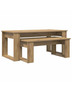 Set di Tavolini da Caffè 2 pcs Rovere artigianale 2