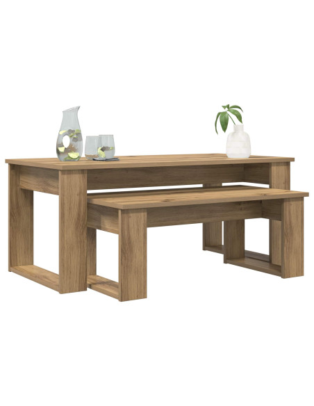 Set di Tavolini da Caffè 2 pcs Rovere artigianale