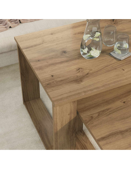 Set di Tavolini da Caffè 2 pcs Rovere artigianale