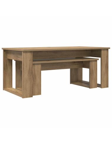 Set di Tavolini da Caffè 2 pcs Rovere artigianale