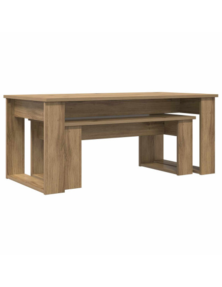 Set di Tavolini da Caffè 2 pcs Rovere artigianale