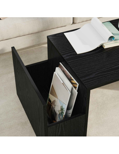 Tavolino da salotto Rovere Nero 90 x 45 x 35 cm