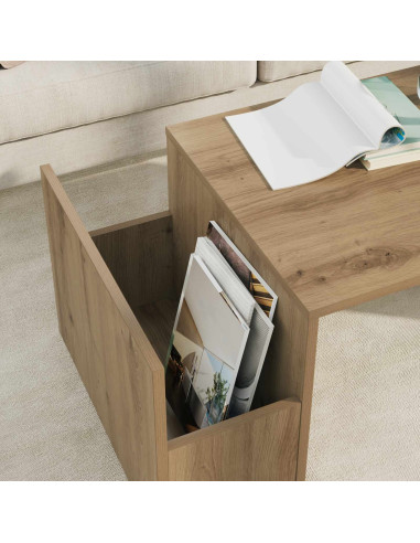 Tavolino da salotto Rovere artigianale 90 x 45 x 35 cm