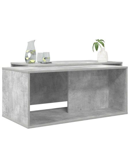 Set di Tavolini da Caffè 2 pcs Grigio cemento Legno multistrato