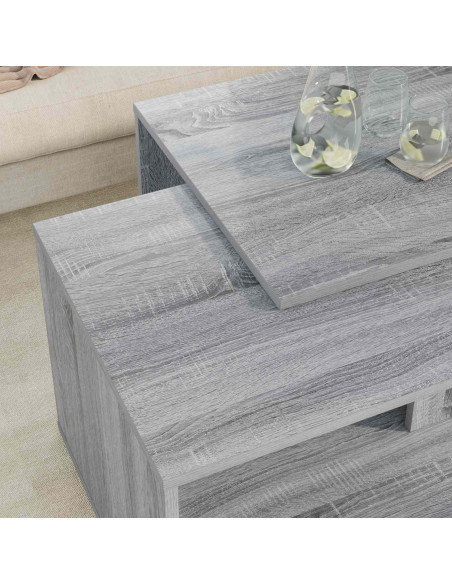 Set di Tavolini da Caffè 2 pcs Grigio Sonoma Legno multistrato