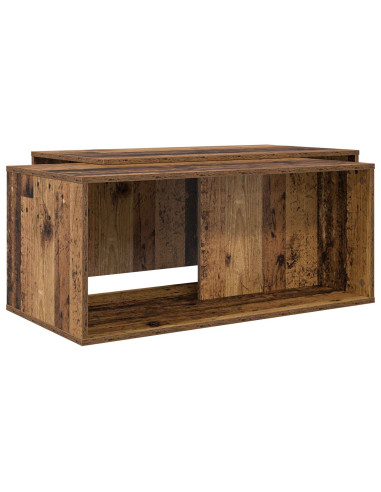 Set di Tavolini da Caffè 2 pcs Legno vecchio Legno multistrato