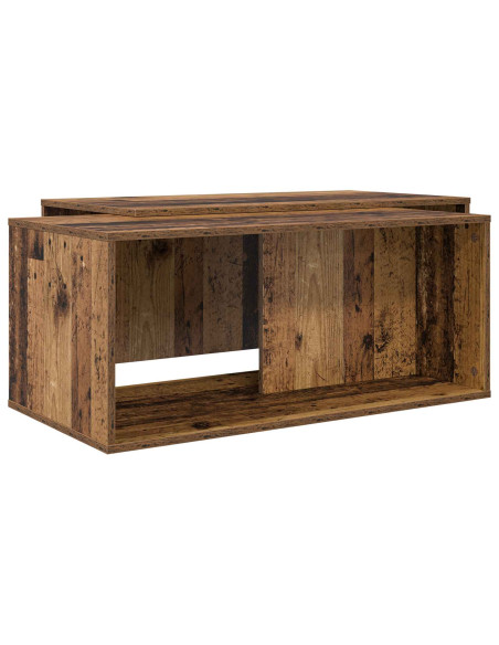 Set di Tavolini da Caffè 2 pcs Legno vecchio Legno multistrato