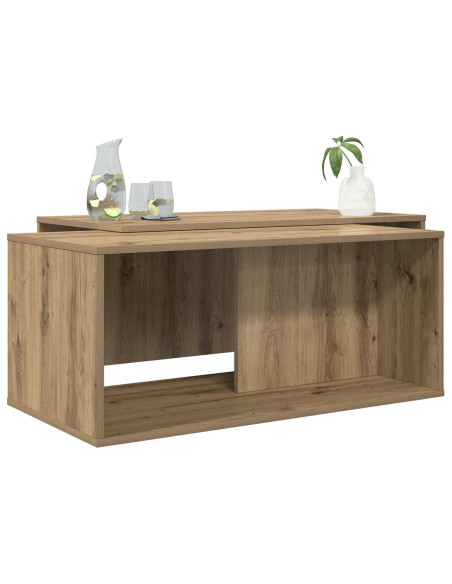 Set di Tavolini da Caffè 2 pcs Rovere artigianale