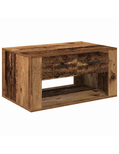 Tavolino da salotto con cassetto Legno vecchio 80 x 50 x 40 cm