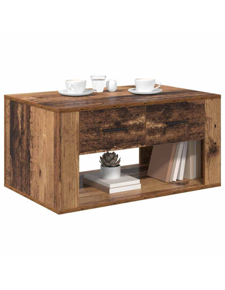 Tavolino da salotto con cassetto Legno vecchio 80 x 50 x 40 cm