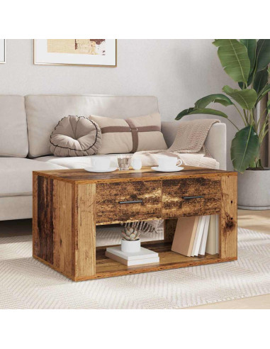 Tavolino da salotto con cassetto Legno vecchio 80 x 50 x 40 cm